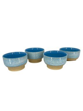 Bloomingville Reactive Glaze Blue Small Bowls Set of 4 NWOT